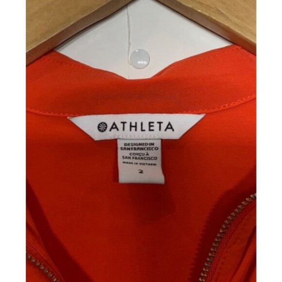 Athleta Brooklyn Romper Sleeveless Zip Front Size 2 Vermillion Red Orange - Picture 5 of 6